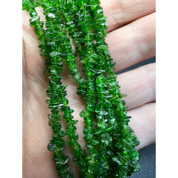 Chrome diopside 4 strand necklace with stainless steel chain - Picture 8 of 11